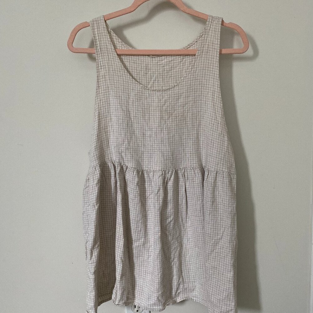 Cream Gingham Babydoll Dress
